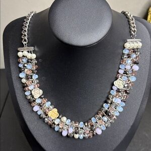 NWT Designer Sandra Magsamen Multicolor Faux Pearl Multi Strand Beaded Necklace